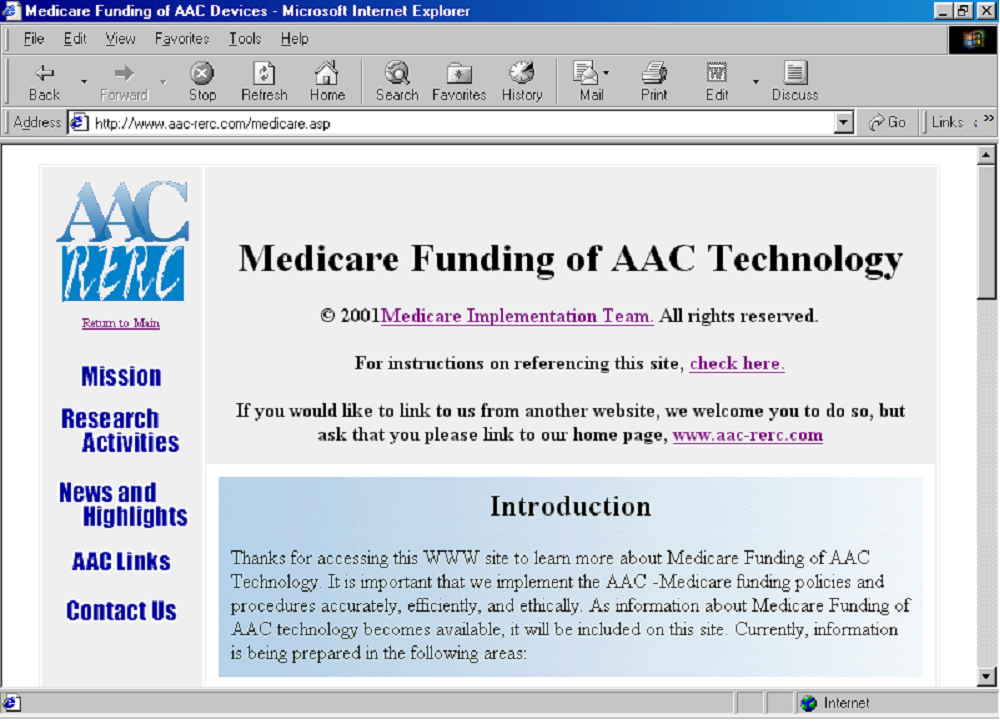 RERC Medicare Information Web Page